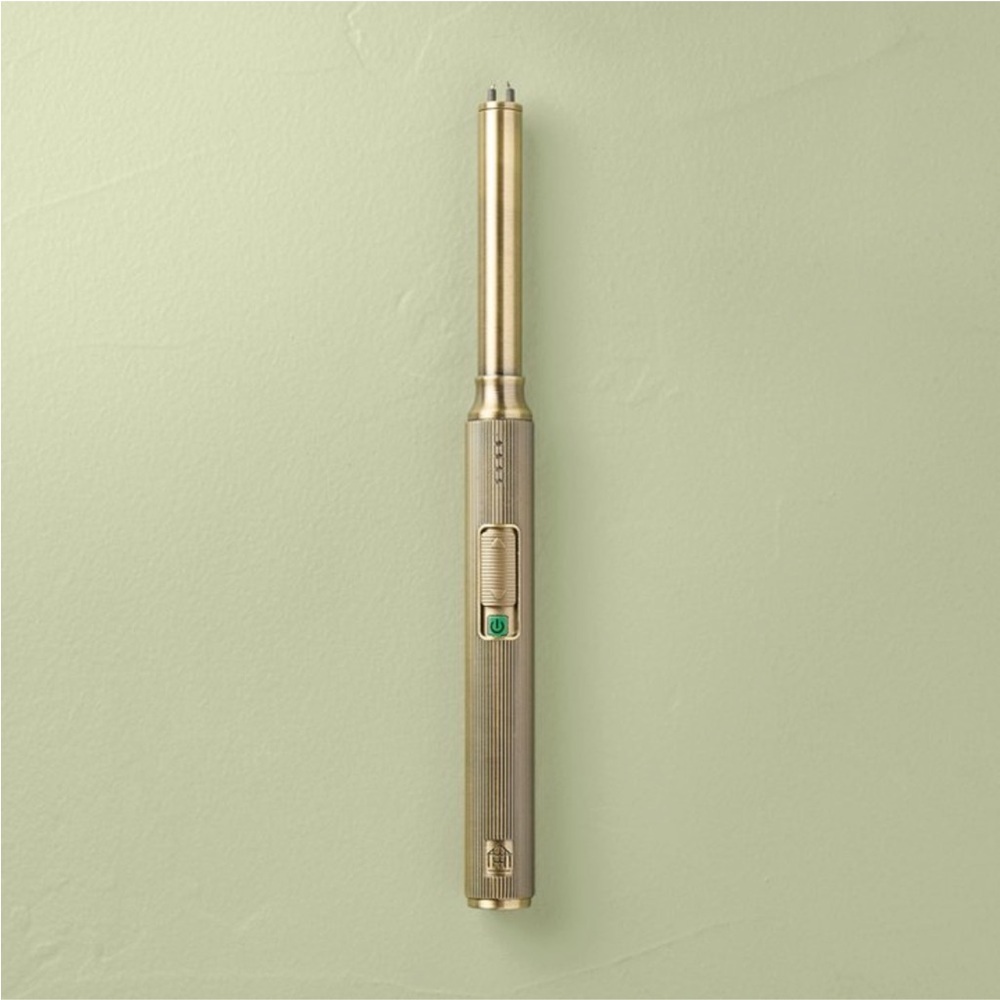 Hearth & Hand Magnolia Ribbed Brass Battery Rechargeable Candle Stick Li…